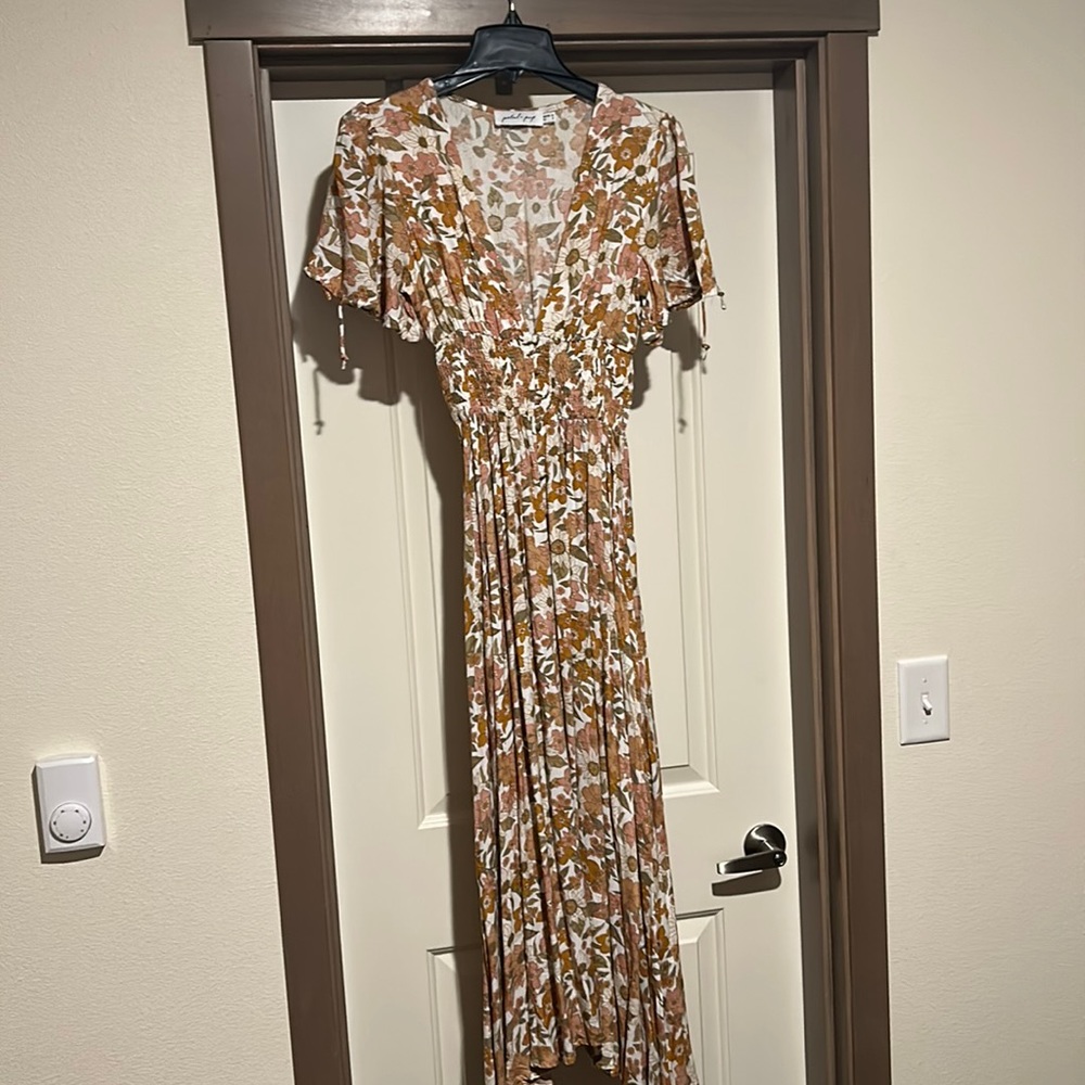 Petal and Pup floral midi dress with button front detail. Never worn